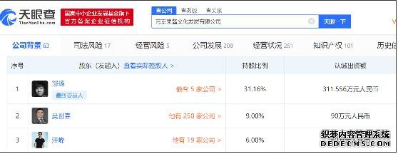 果酱文化因广告内容违法被处罚2万元 汪峰为该公司第三大股东